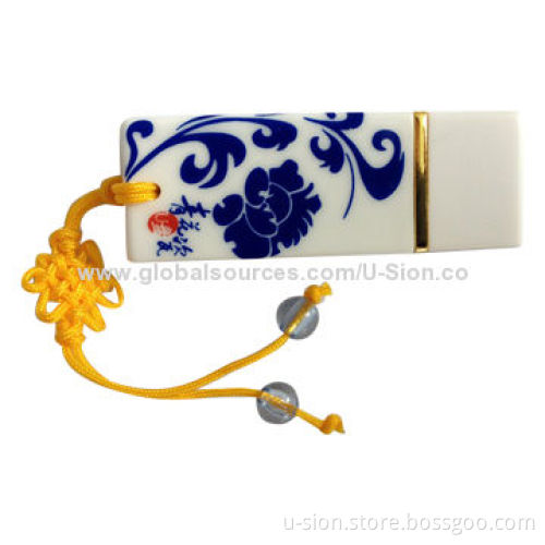 Promotional Chinese Style Ceramic USB Flash Drives, 512MB-64GB Capacity, FCC and RoHS Marks